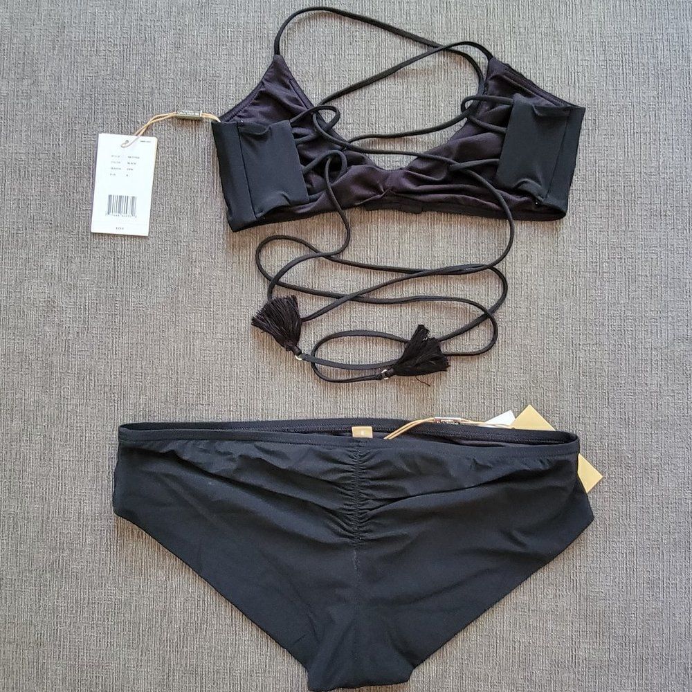 Michael Kors Collection Women's Black Triangle top & Bottom 2 Piece Biki… - Picture 3 of 11